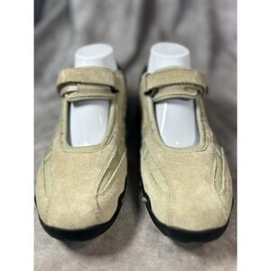 Allrounder By Mephisto Mary Jane Walking Shoes Beige Suede Hook Loop Womens 9